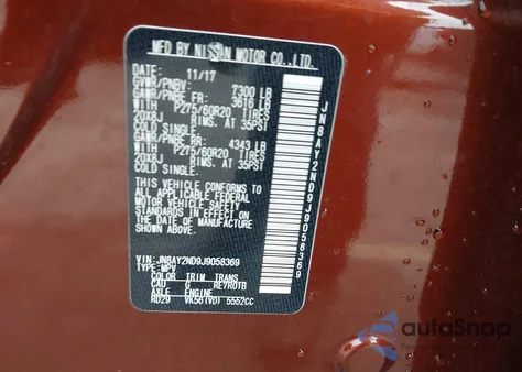 2018 Nissan Armada Sl from USA, damaged, VIN JN8AY2ND9J9058369